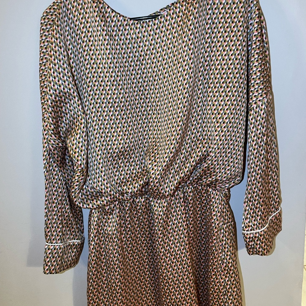 Zara Trafaluc Geometric Print Dress Low Back